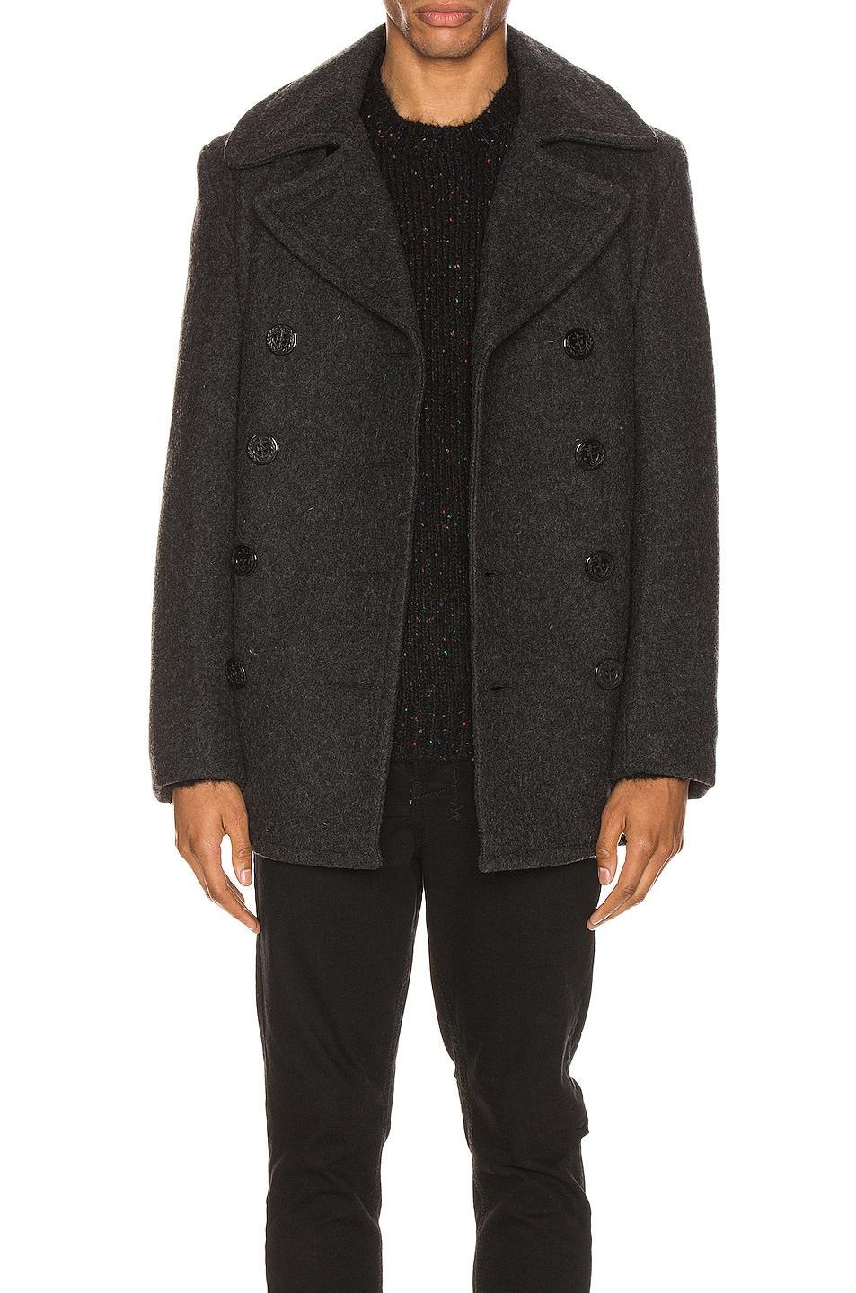 Schott NYC Slim Fit Wool Blend Peacoat Product Image