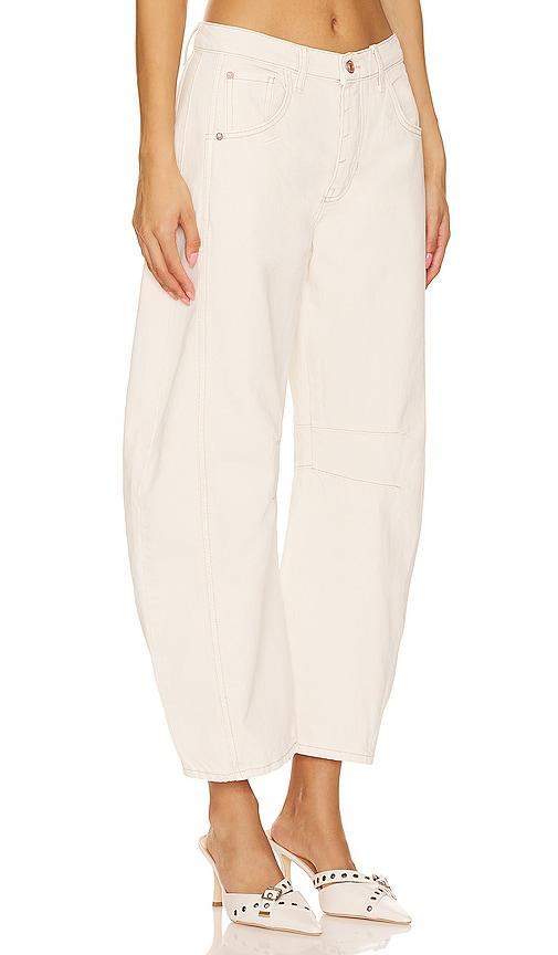 Free People x We The Free Good Luck Mid Rise Barrel in Cream. - size 30 (also in 24, 25, 26, 27, 28, 29, 31, 32) Product Image