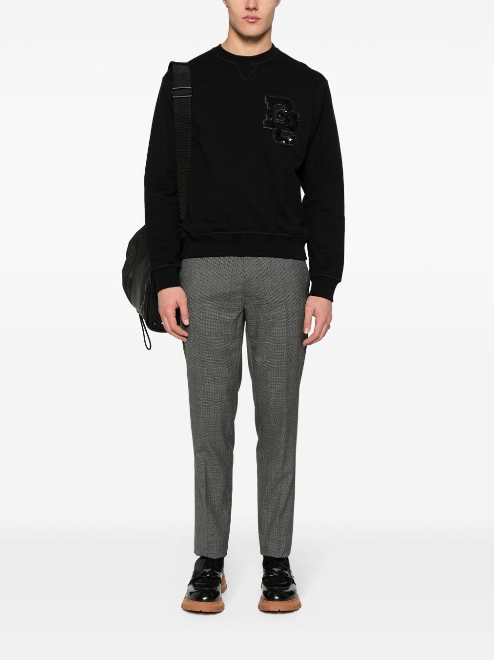 DSQUARED2 Logo-patch Cotton Sweatshirt In Black Product Image