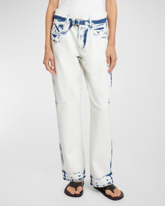 Ellsworth Bleached Boyfriend Jeans with Belt Product Image