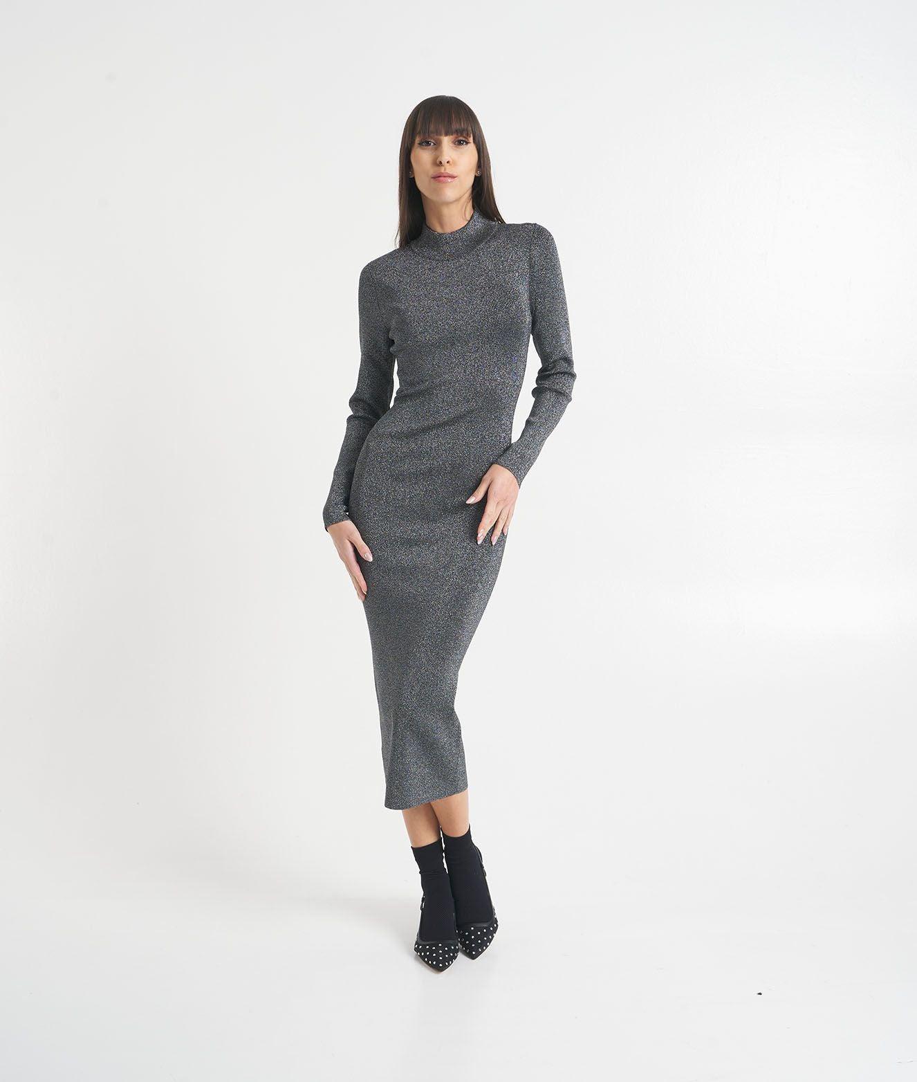 Stretch knit dress with glitter Product Image