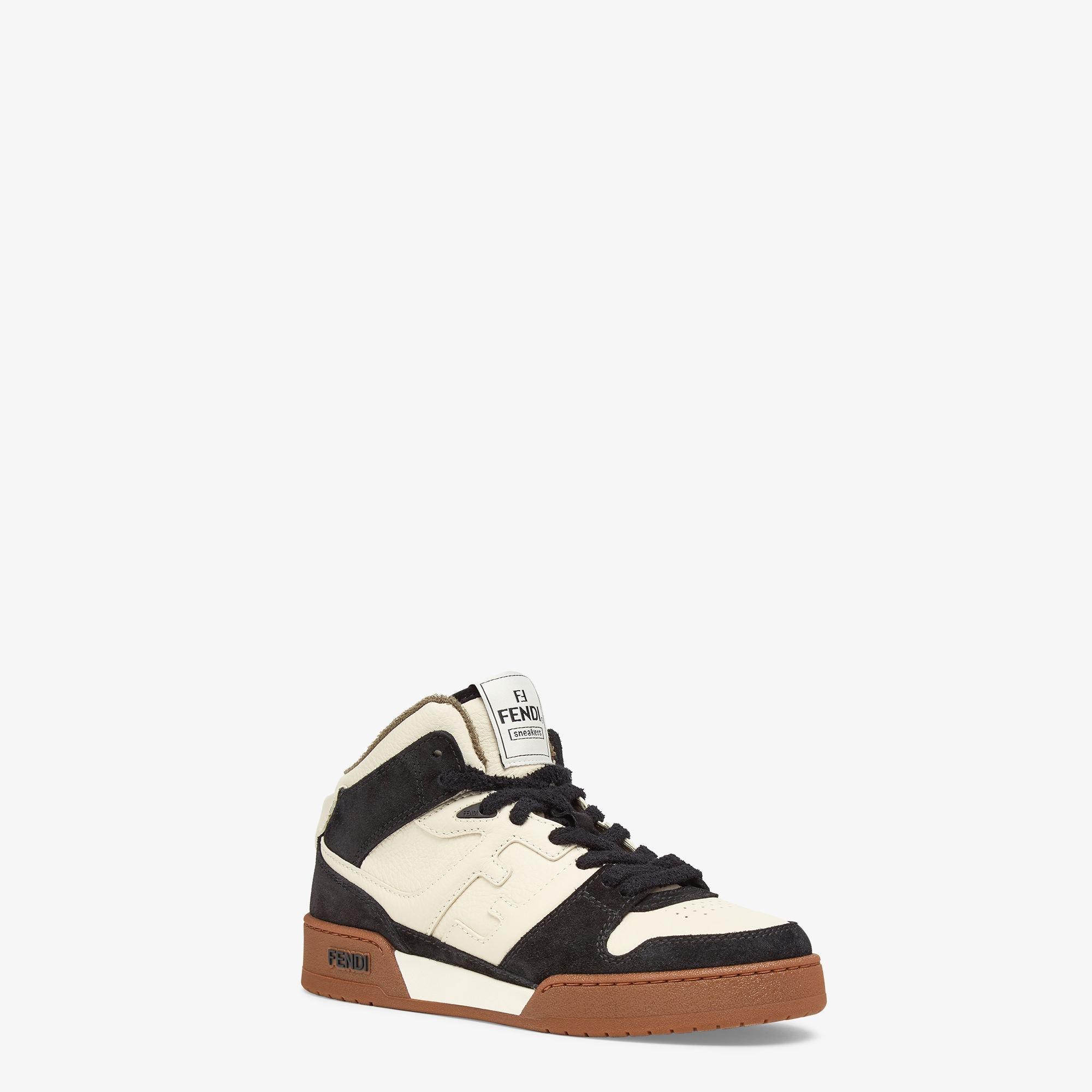 Fendi MatchWhite leather high-tops Product Image