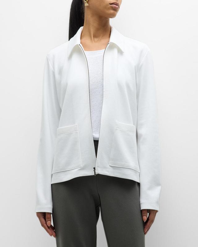 Zip-Front Washable Flex Ponte Jacket Product Image