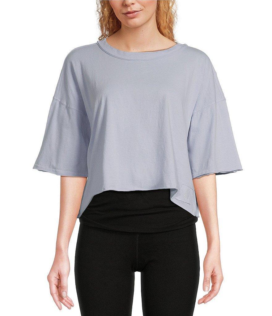 Free People FP Movement Crew Neck Short Sleeve Inspire Oversized Boxy Cropped Shirt Product Image