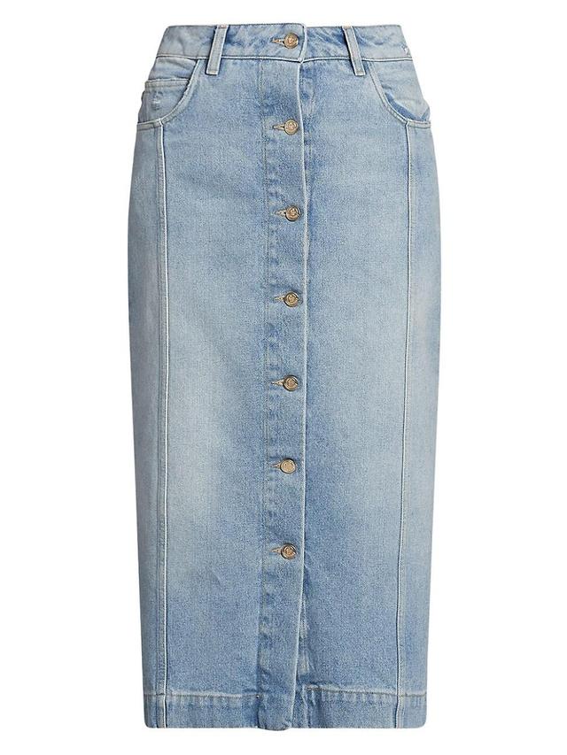 Moncler Cotton Denim Midi Skirt Product Image