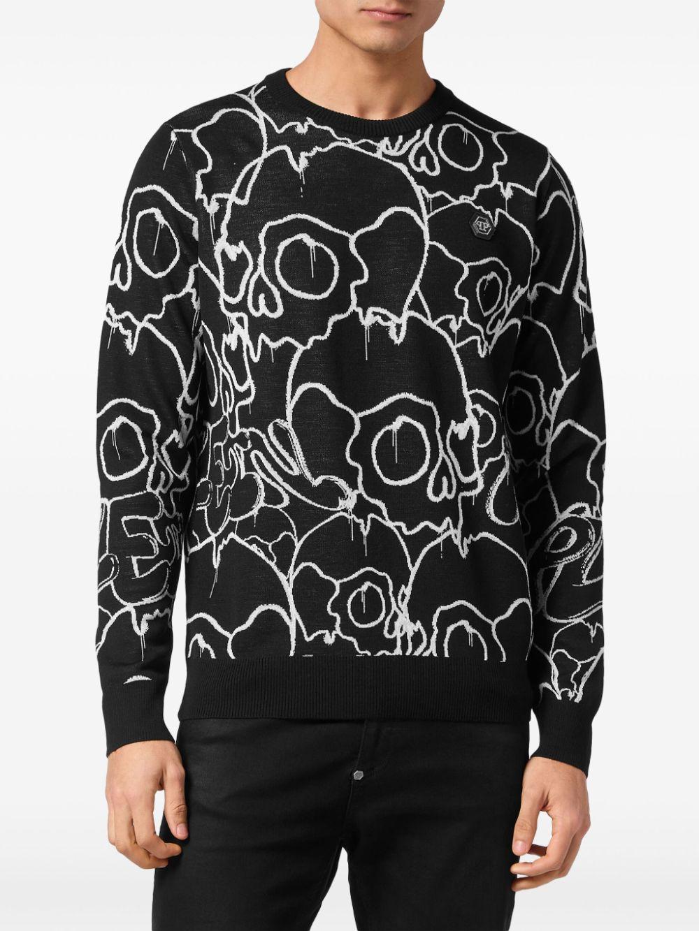 Dripping Skull Jumper In Black Product Image