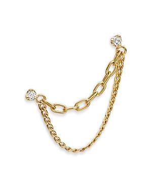 Zoe Chicco 14K Yellow Gold Prong Diamonds Diamond Double Chain Linked Earring Product Image