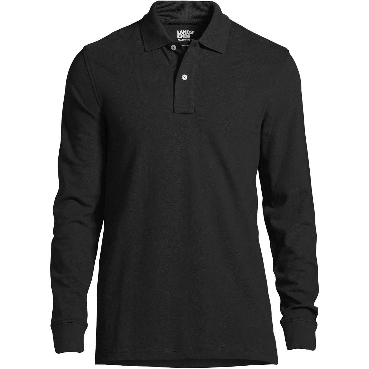 Lands End Mens Big and Tall Comfort First Long Sleeve Mesh Polo Shirt Product Image