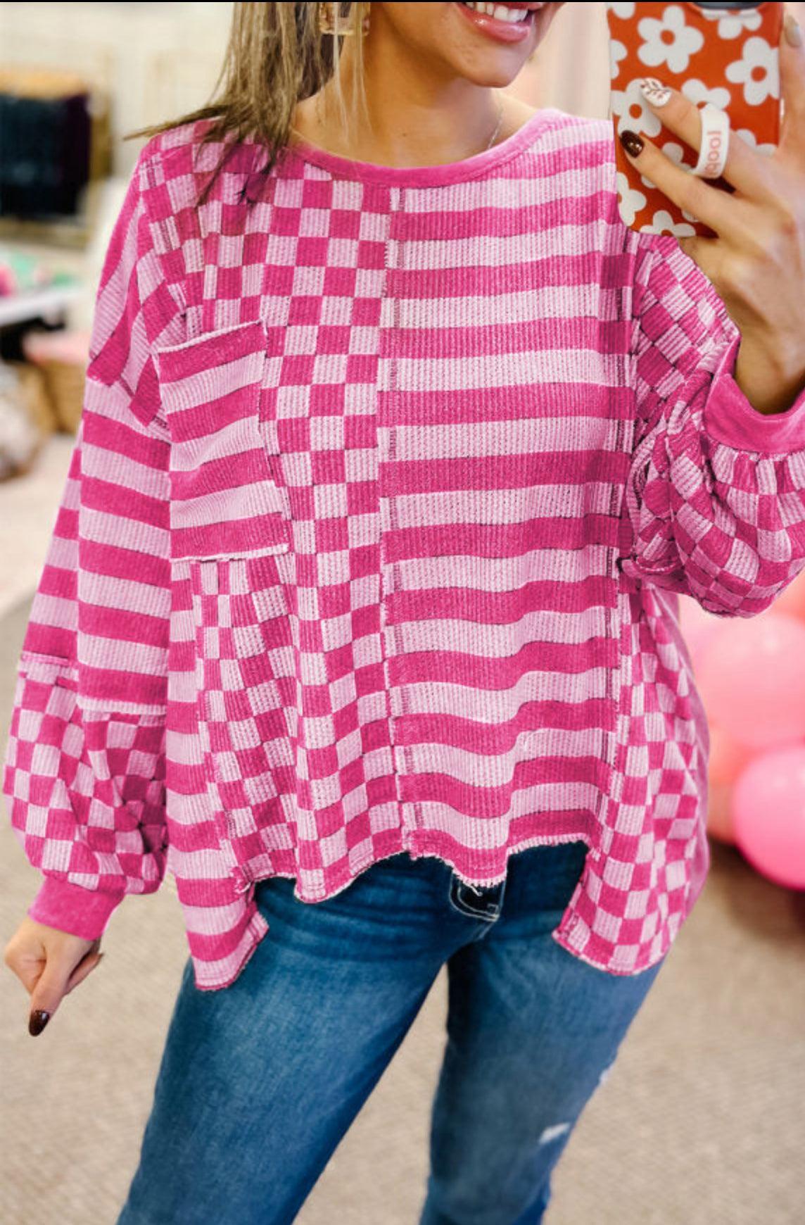 Pink Check Top Product Image