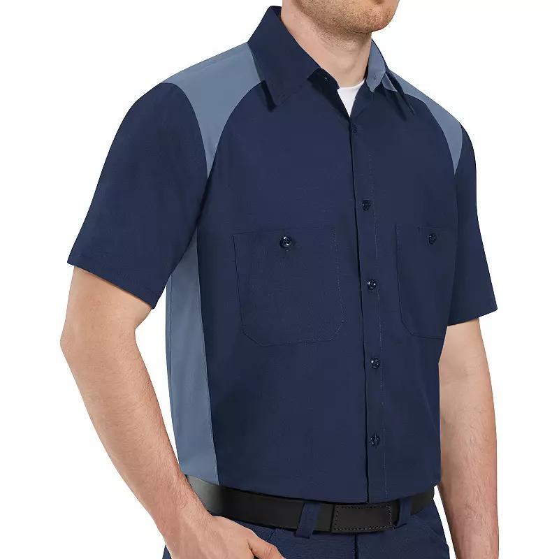 Mens Red Kap Classic-Fit Motorsports Colorblock Button-Down Shirt Product Image