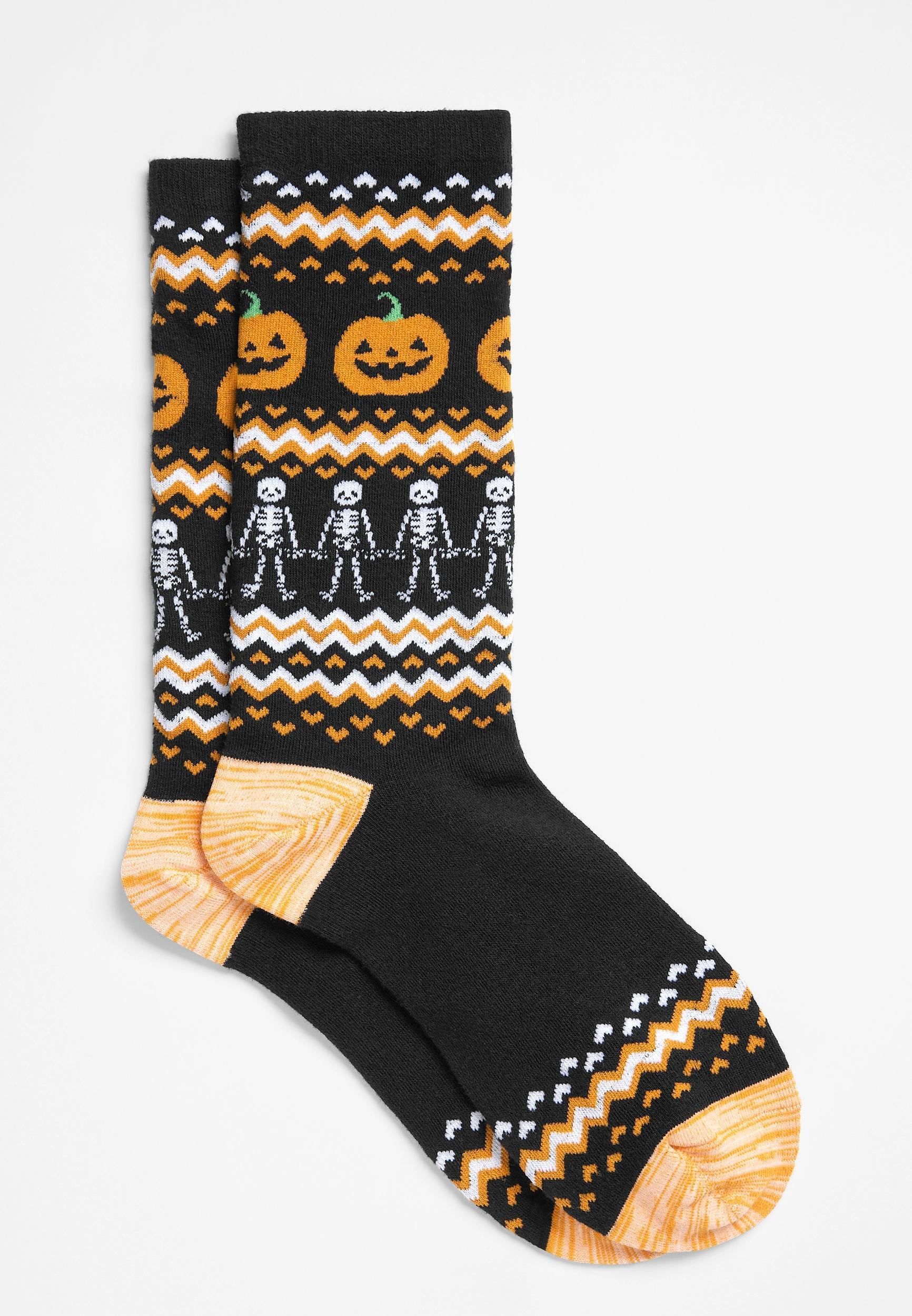 Maurices Womens Pumpkins Fair Isle Crew Sock Size One Size Product Image