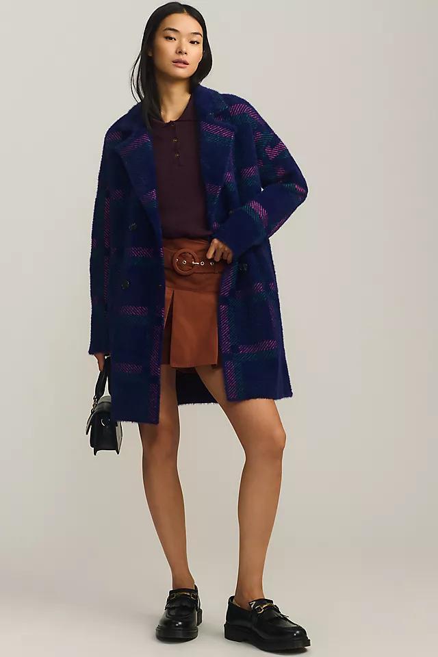 NVLT Eyelash Knit Plaid Coat Product Image