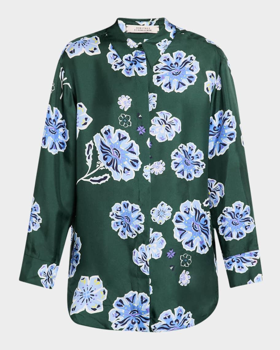 Big Garden Floral-Print Silk Twill Blouse Product Image