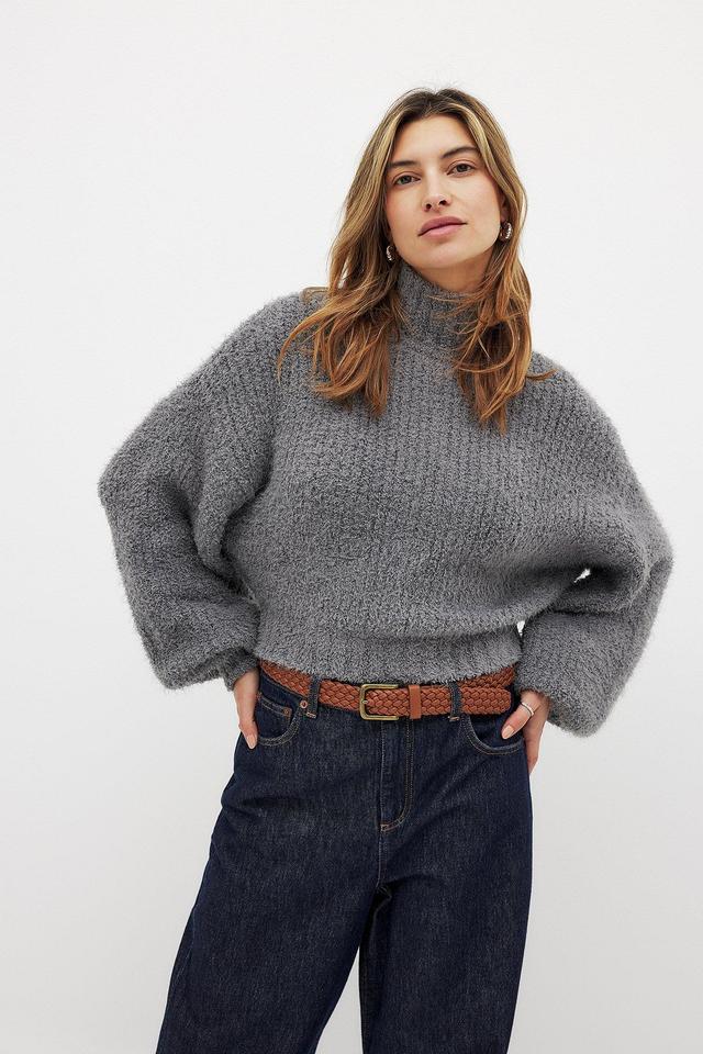 Fluffy Knitted Turtleneck Sweater Product Image