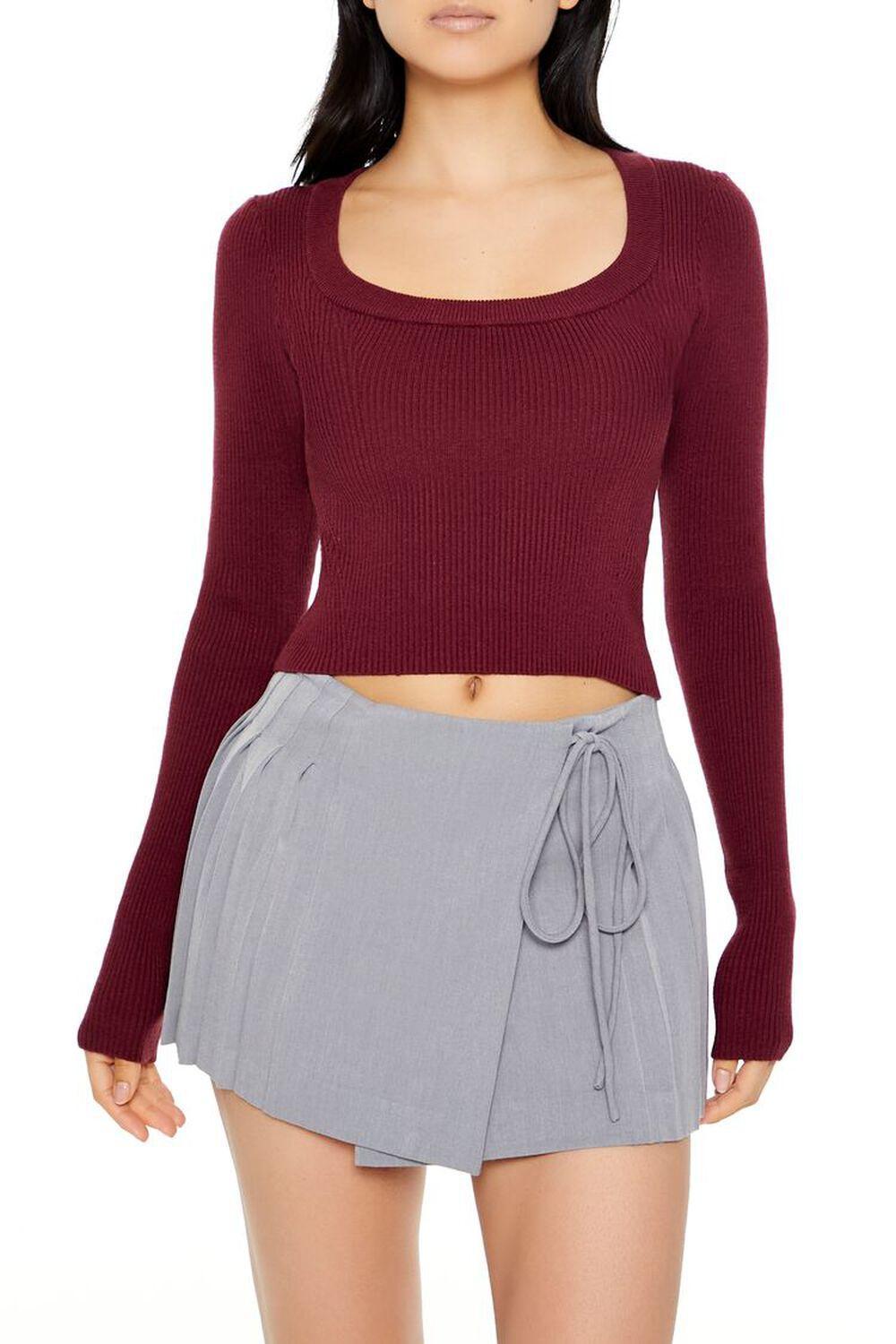 Cropped Rib-Knit Sweater | Forever 21 Product Image