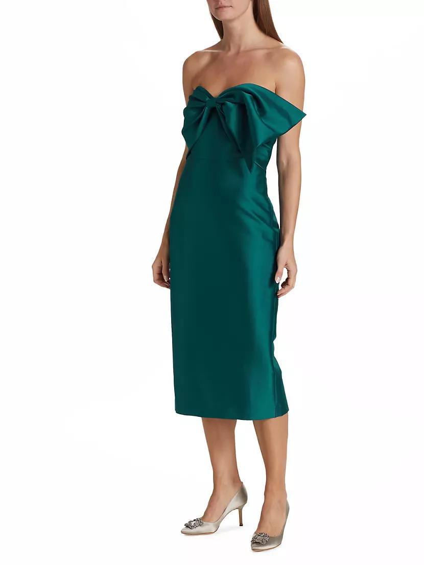 Mikado Satin Bow Midi-Dress Product Image