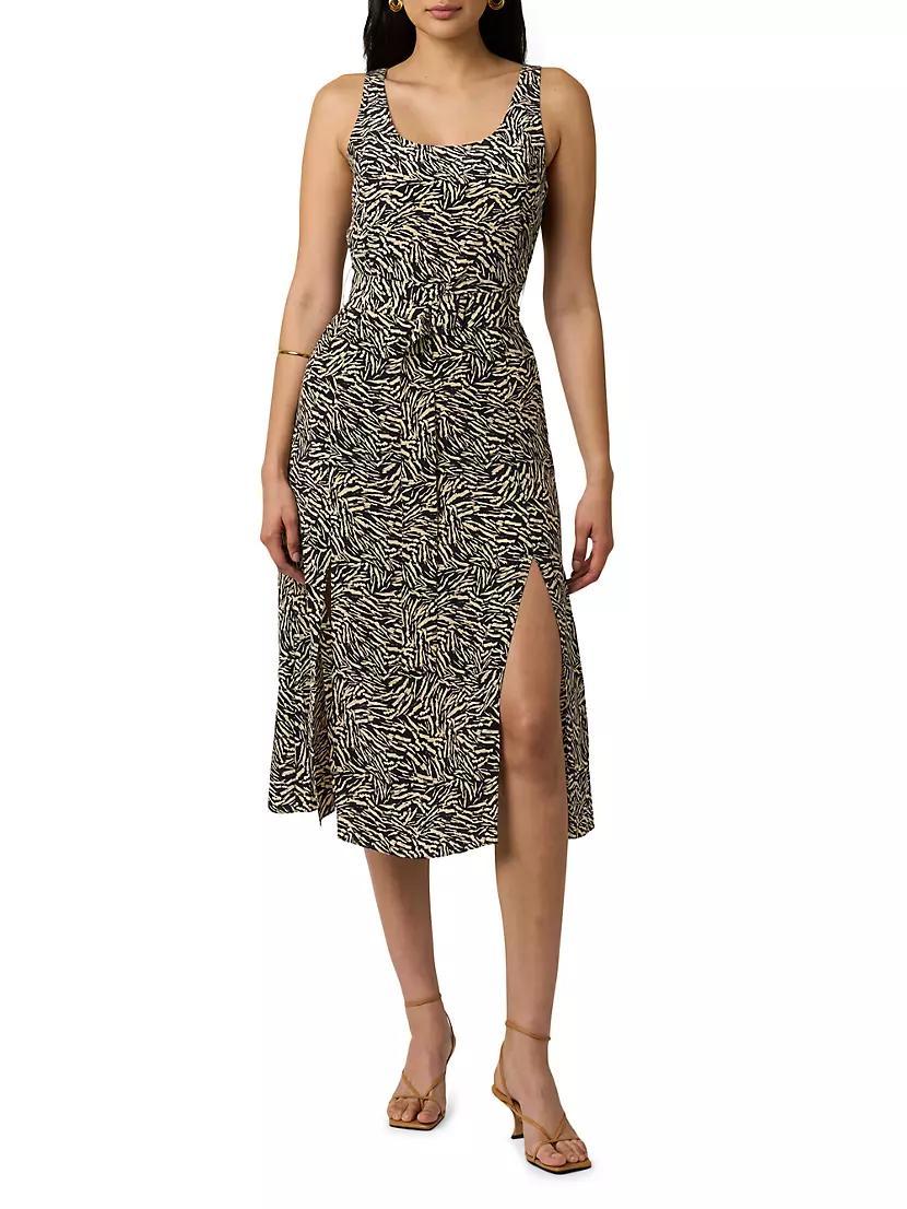 Brixley Printed Silk Midi-Dress Product Image