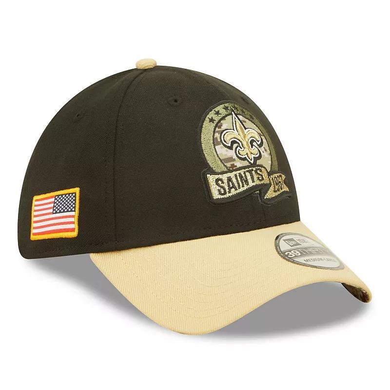 Mens New Era /Vegas Gold New Orleans Saints 2022 Salute To Service 39THIRTY Flex Hat Product Image