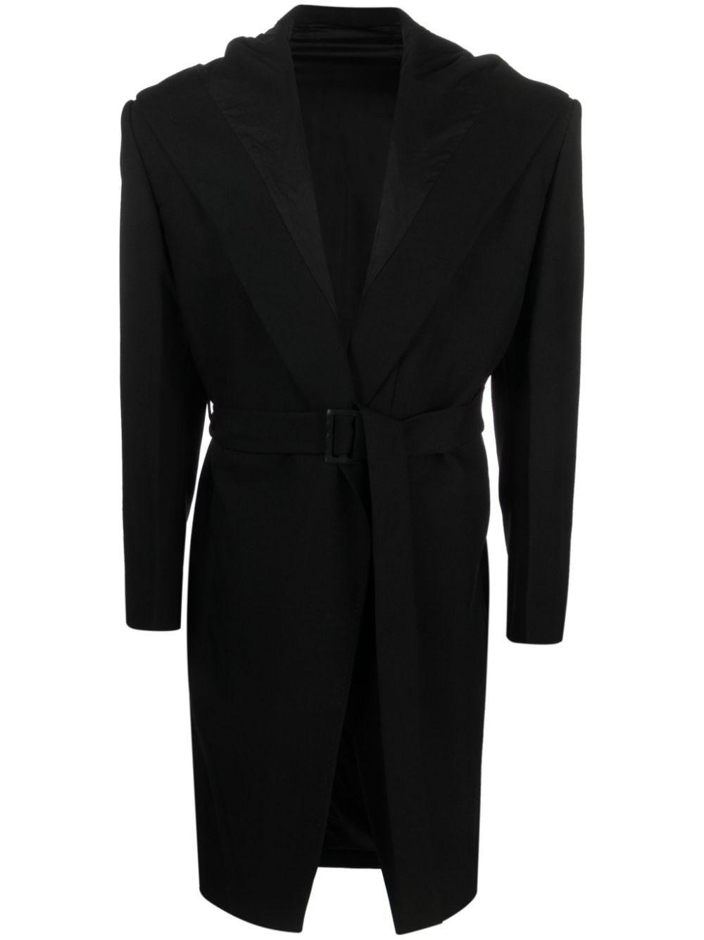 Lido Tatlin Belted Hooded Jacket In Black Product Image