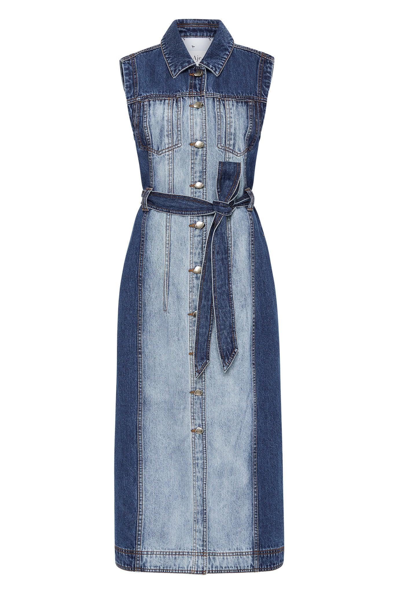 Darcie Denim Midi Dress Product Image