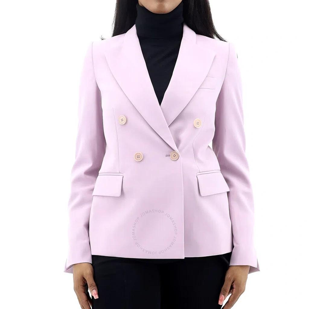 Double Breasted Peaked Lapel Blazer In Purple Product Image