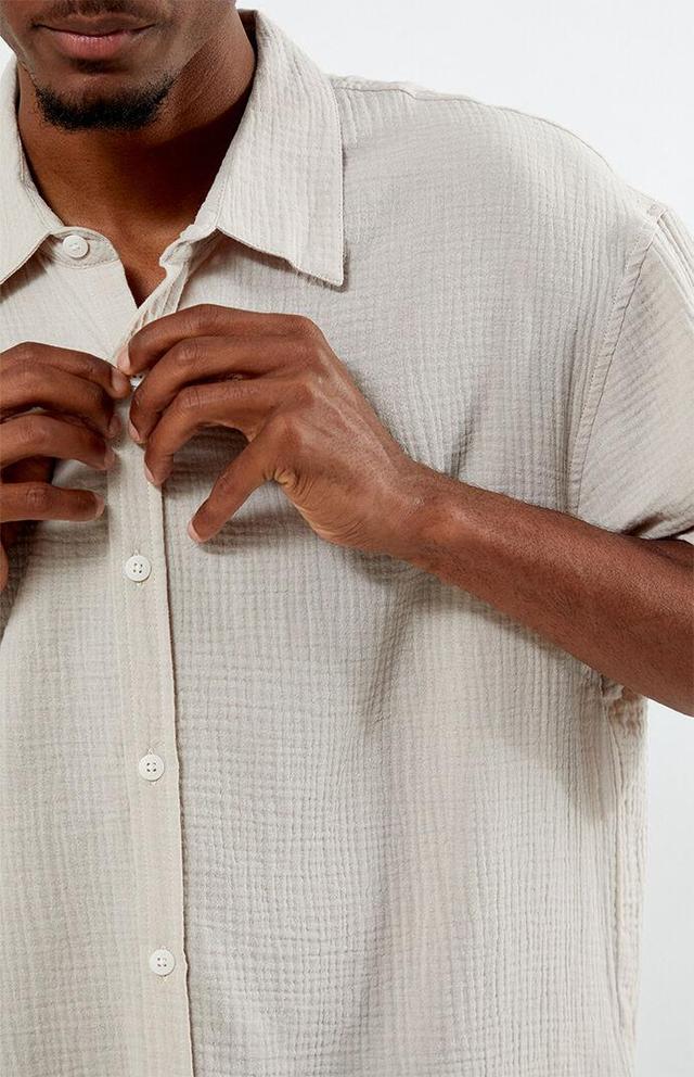 Men's Cropped Boxy Gauze Camp Shirt - Product Image