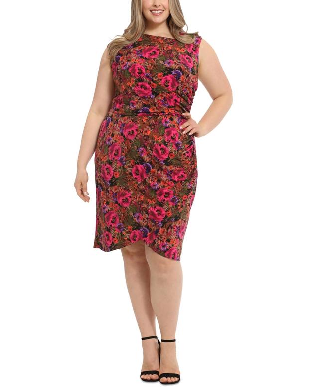 Plus Size London Times Asymmetrical Sheath Dress, Womens Brt Purple Product Image