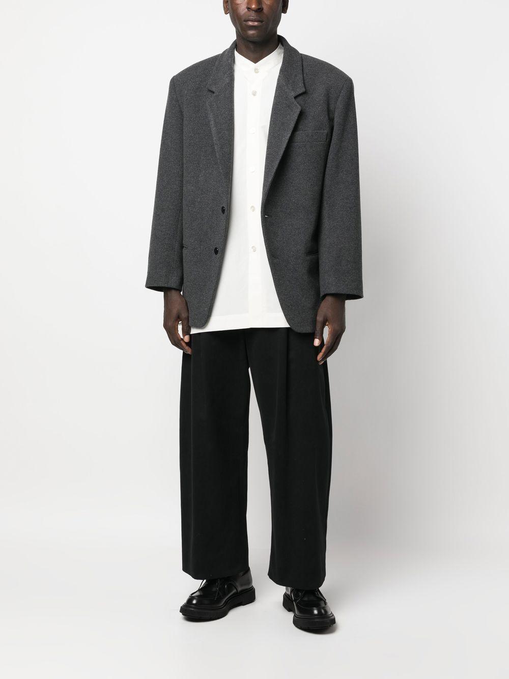 Oversized Single-breasted Blazer In Grey Product Image