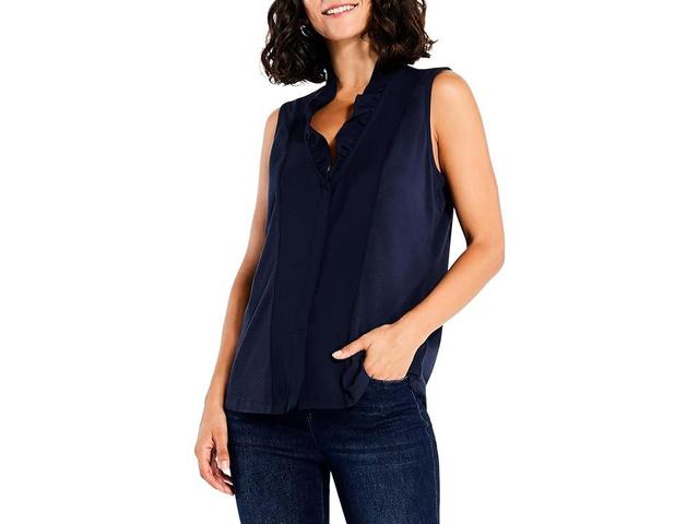 NIC+ZOE Ruffled Around Tank (Dark Indigo 1) Women's Clothing Product Image