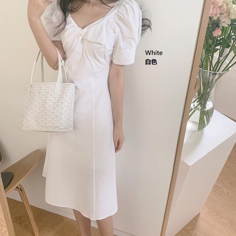 Puff-Sleeve A-Line Midi Dress Product Image