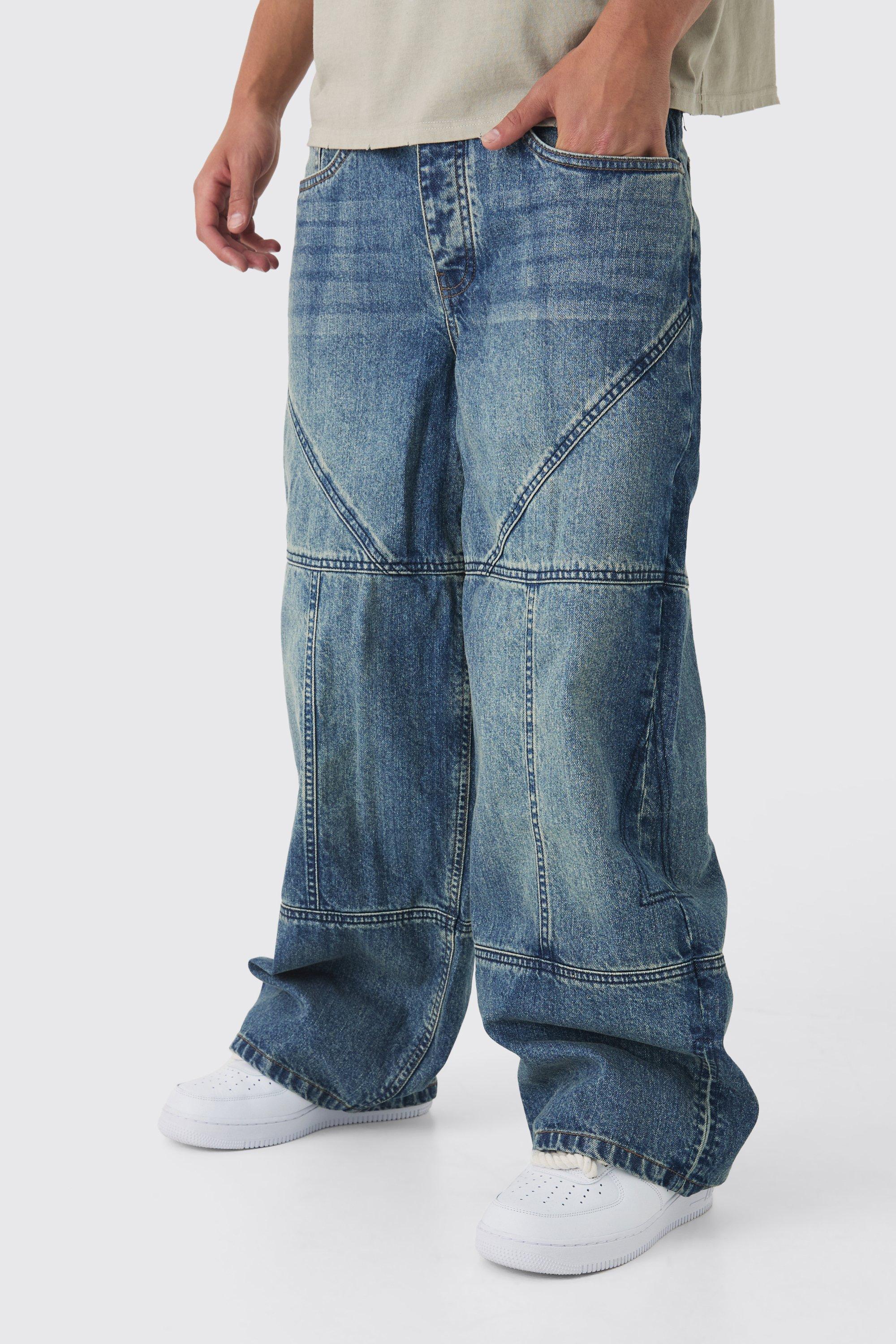 Baggy Rigid Contrast Stitch Denim Jeans | boohooMAN USA product image