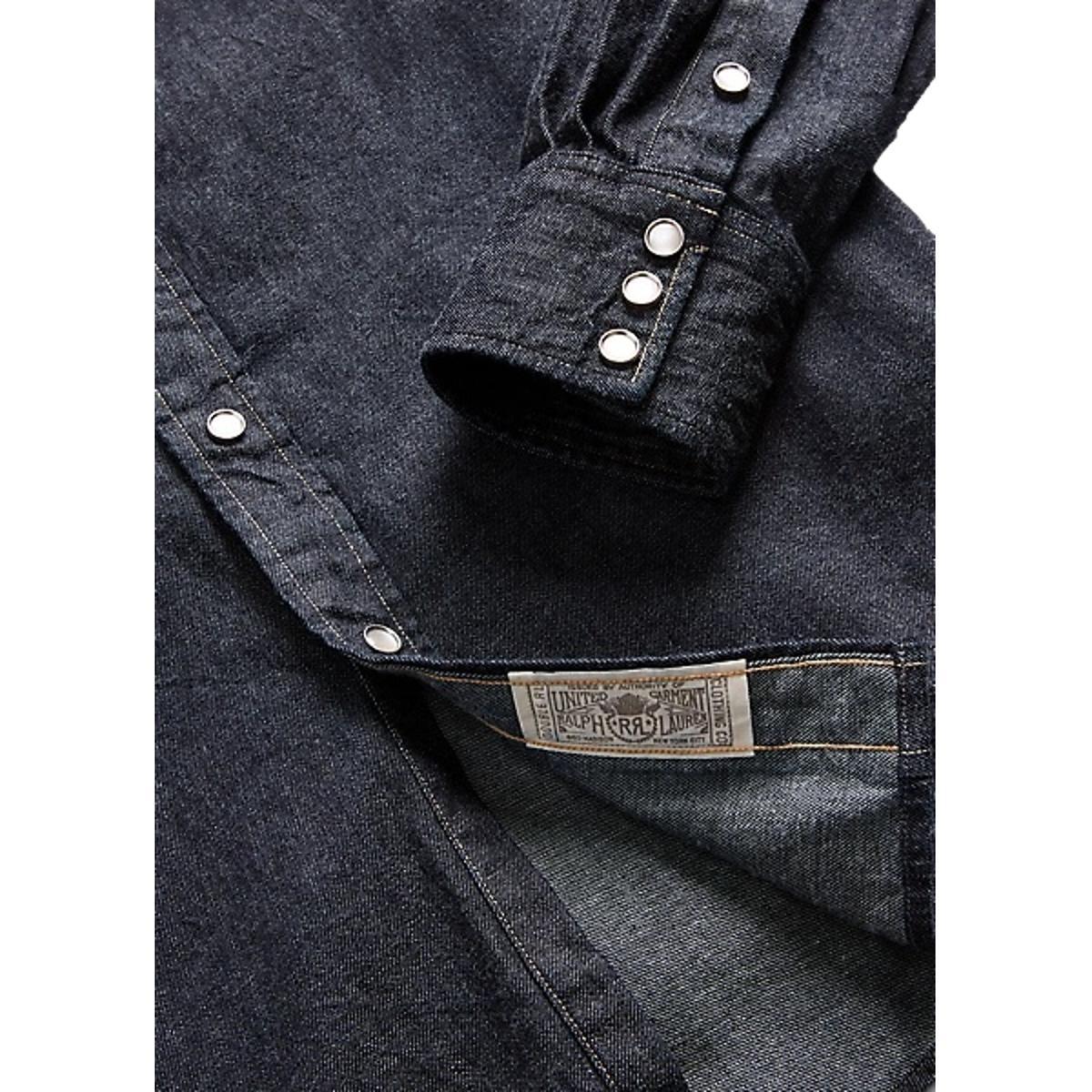 Slim Fit Denim Western Shirt Rinse Product Image