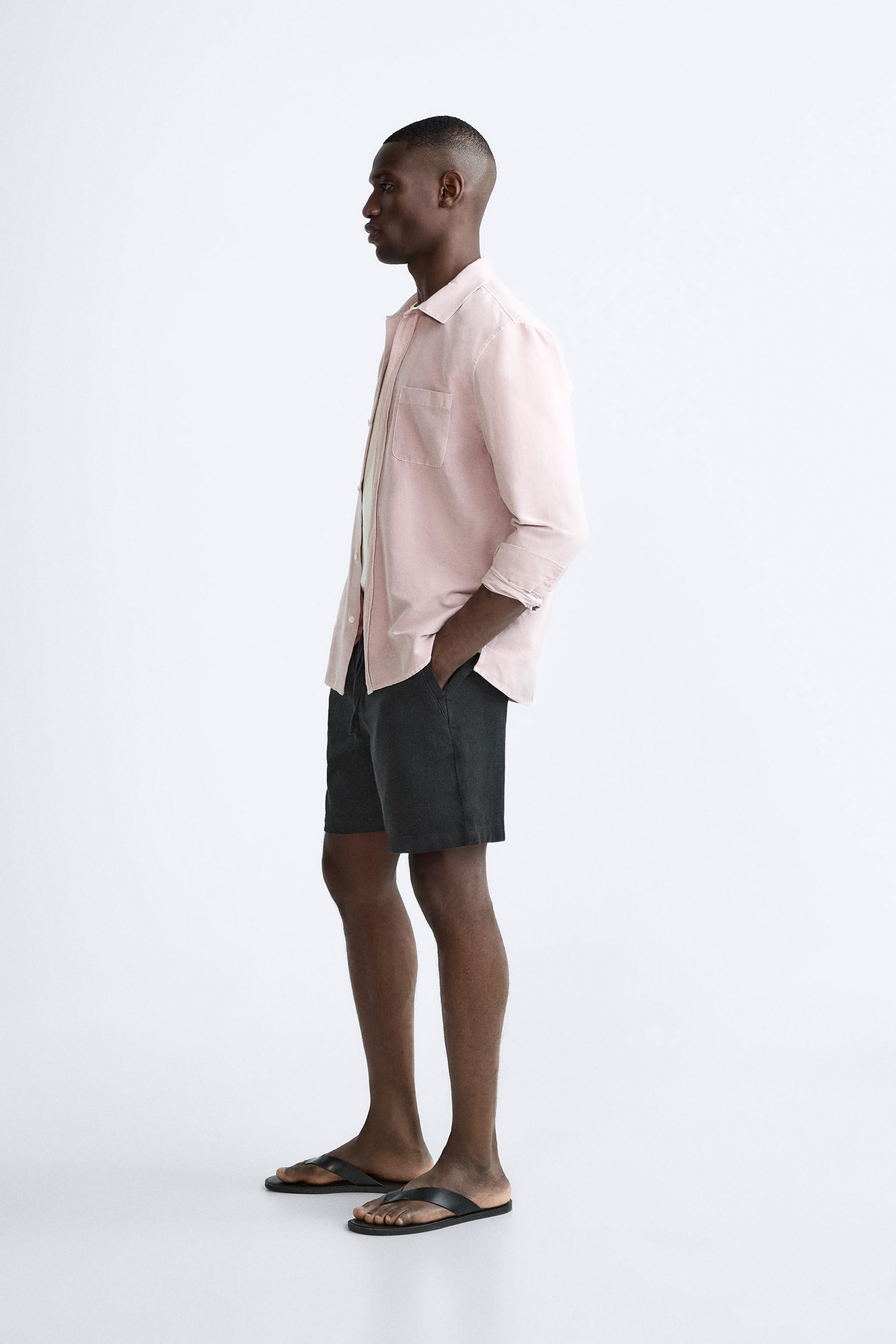 TEXTURED COTTON SHORTS Product Image