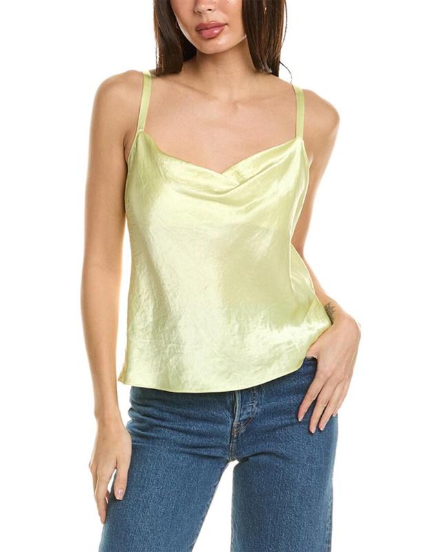 Cowl-neck Sleeveless Top In Orange Product Image