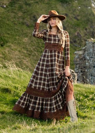 Roisin Dress in Cinnamon Tartan Product Image