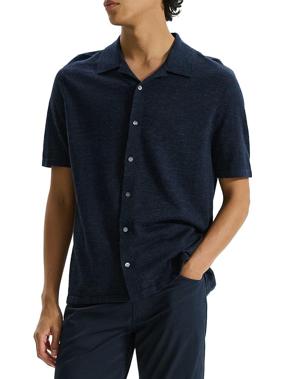 Mens Short-Sleeve Button-Front Linen Shirt Product Image