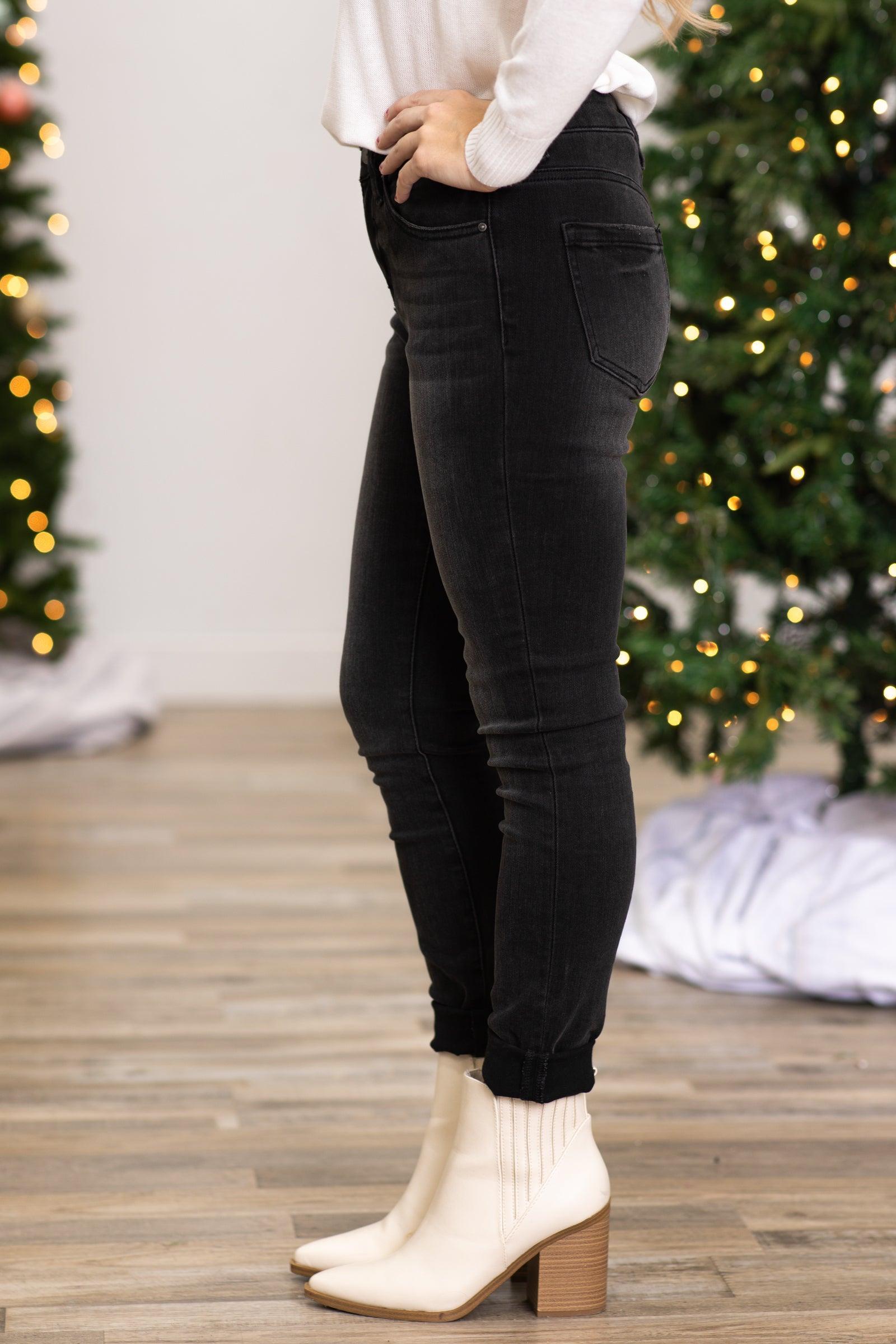 Mica Charcoal High Rise Ankle Skinny Jeans Product Image