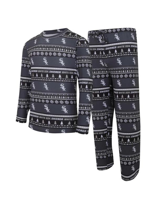 Mens Concepts Sport Black Chicago White Sox Knit Ugly Sweater Long Sleeve Top and Pants Set Product Image