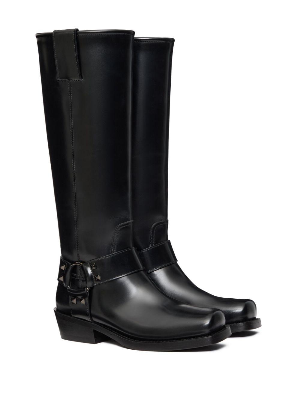 Valentino Garavani Womens Rockstud Biker Boots Product Image