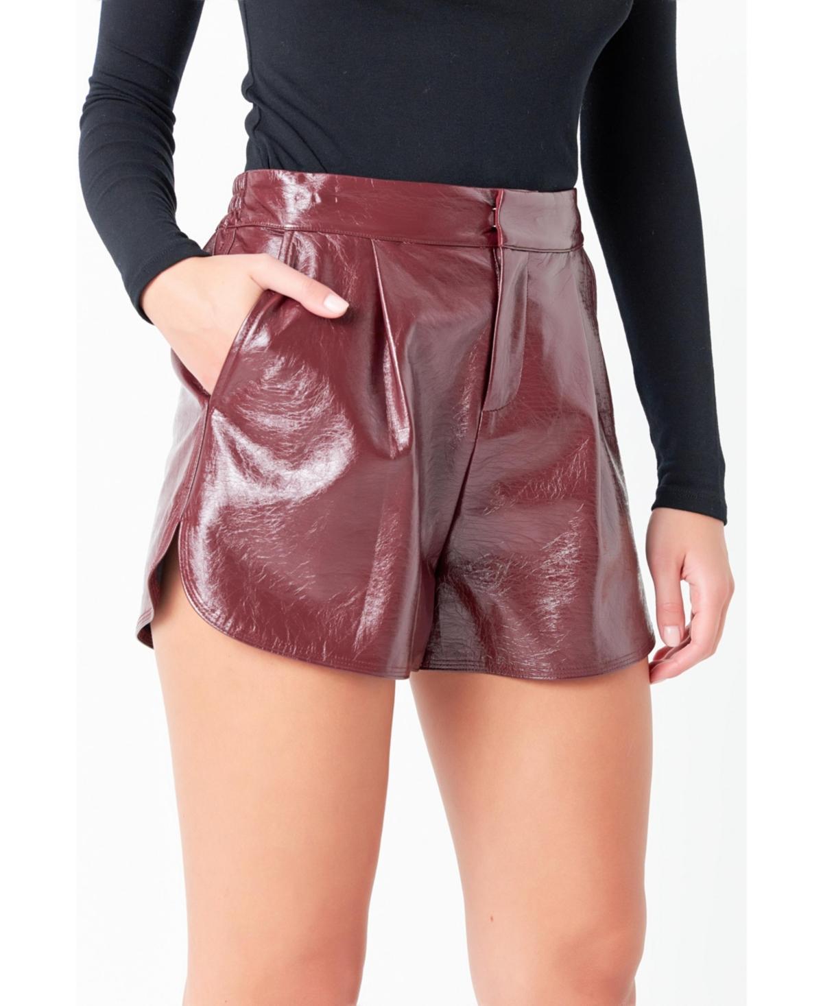 Grey Lab Shiny Faux Leather Shorts product image