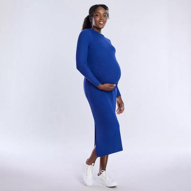 Maternity Motherhood Rib Column Midi Dress, Womens Product Image