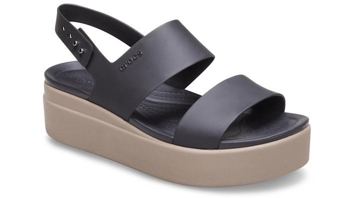 Crocs Brooklyn Low Wedge (Black/Mushroom) Women's Wedge Shoes Product Image