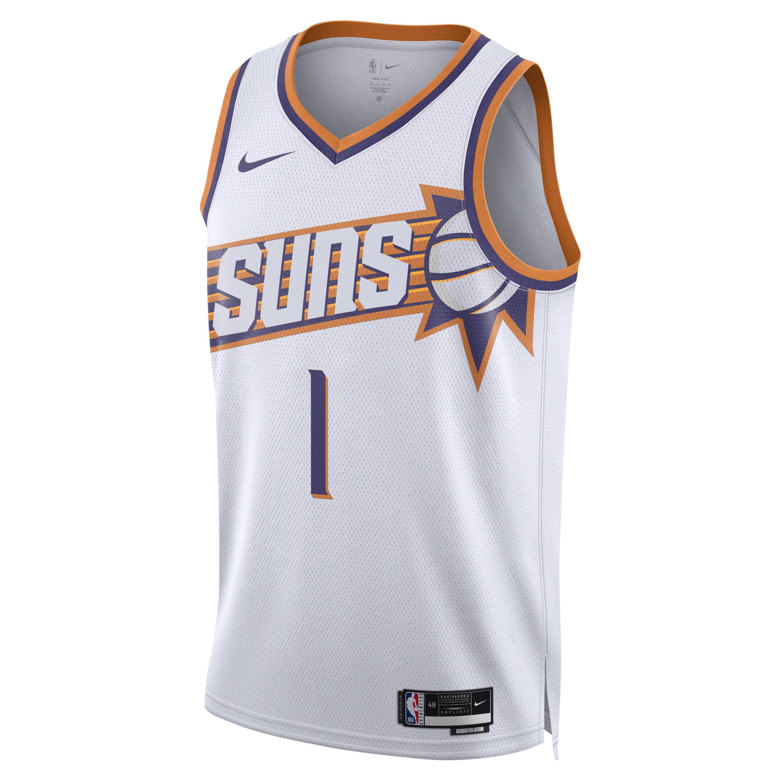 Mens and Womens Nike Devin Booker White Phoenix Suns Swingman Jersey - Association Edition - White Product Image