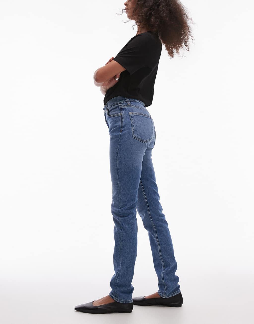 ARKET Azalea high rise stretch skinny leg jeans in mid wash blue Product Image