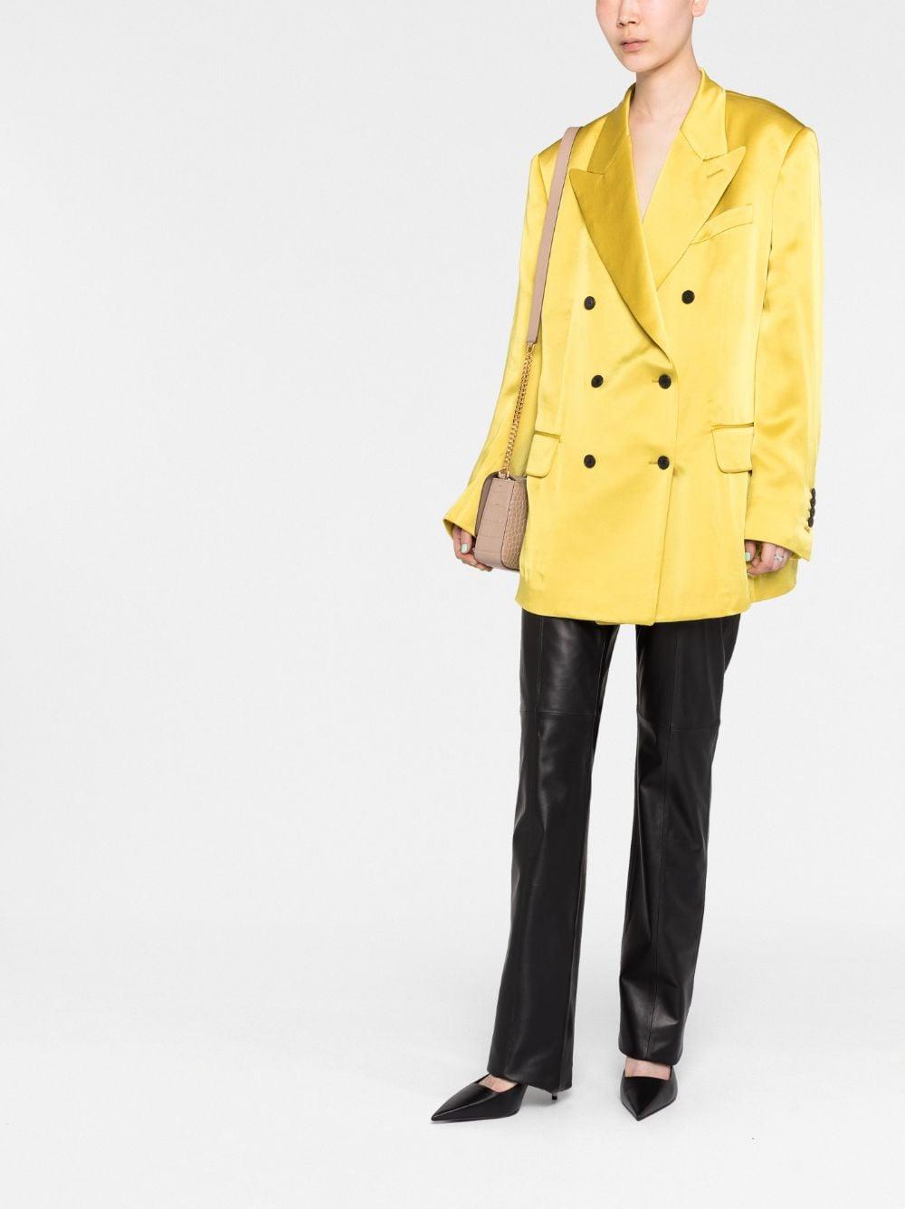 TOM FORD Double-breasted Satin Blazer In Yellow Product Image