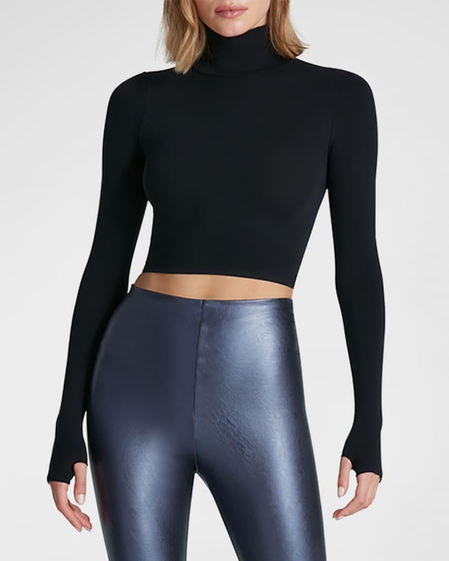 Ballet Cropped Turtleneck Microfiber Top Product Image