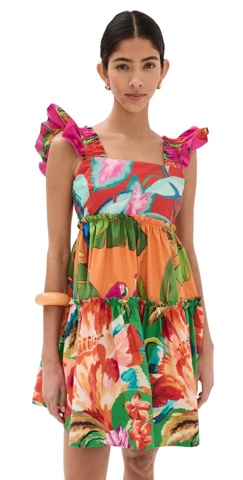 FARM RIO Foliage Mix Minidress In Multicolor Product Image