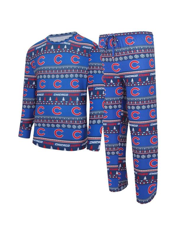 Mens Concepts Sport Royal Chicago Cubs Knit Ugly Sweater Long Sleeve Top and Pants Set Product Image