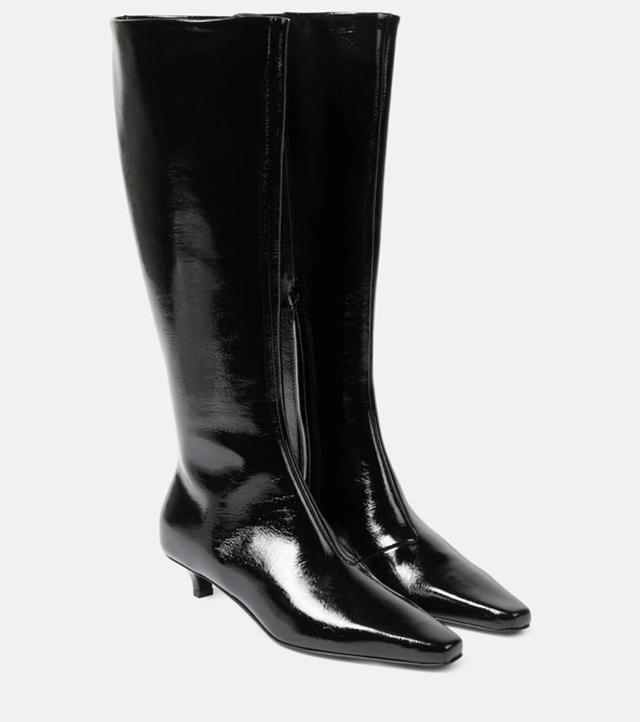 The Slim Knee-high Boot Black Patent Product Image