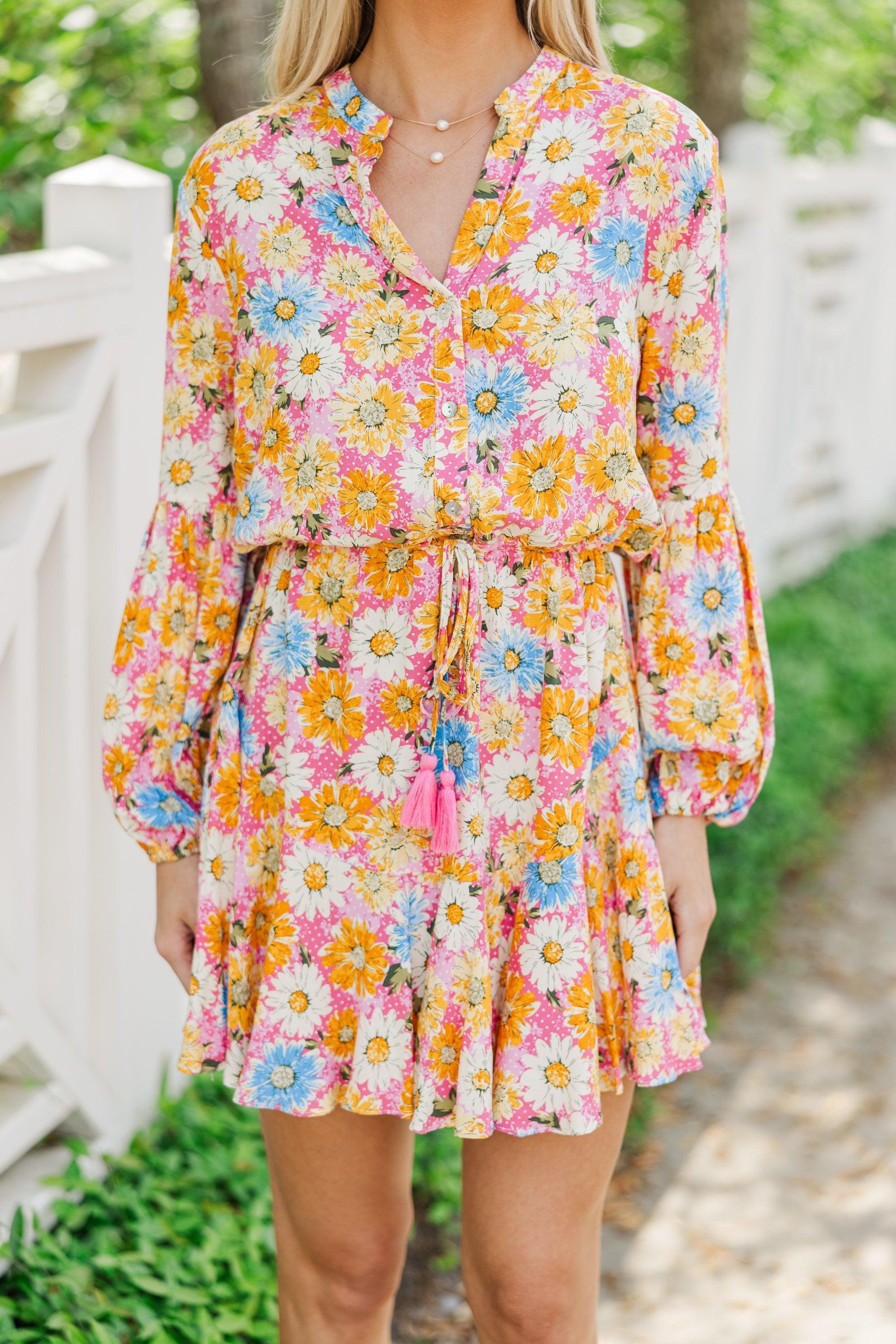 The Sweetest Dream Pink Floral Dress Female Product Image